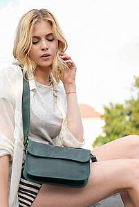 Жіноча сумка Берті з натуральної шкіри колір Зелений