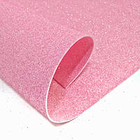 Глітерний фоаміран, Рожевий, 1 мм, 50х25 см. Двосторонній