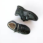 Демісезонні шкіряні кросівки хлопчикам, р 26, 27, 28, чорні туфлі на липучках, фото 8
