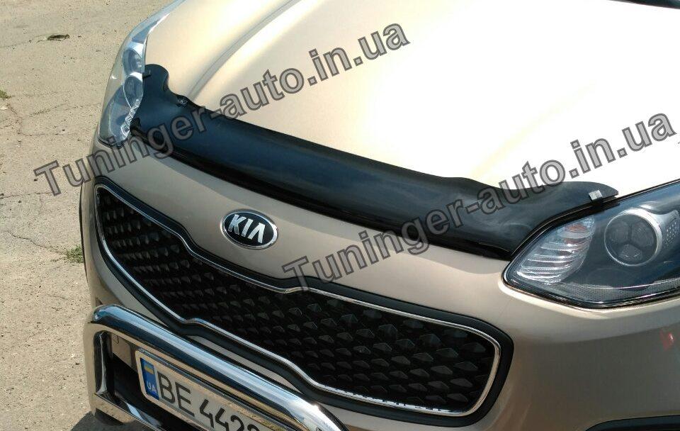 Мухобійка дефлектор капота Kia Sportage 2016- (Hic)