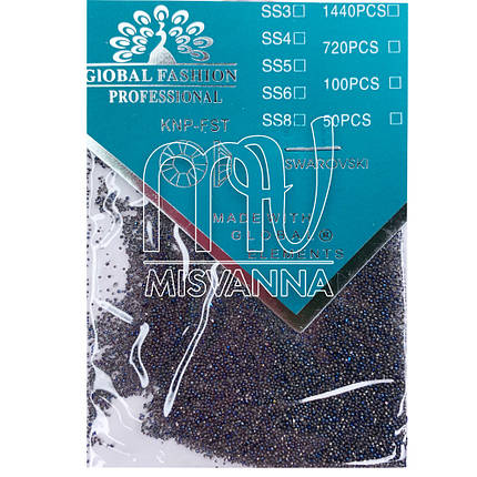 Кришталева крихта Global Fashion, бульонки з камінням пікс сіро-сині, фото 1