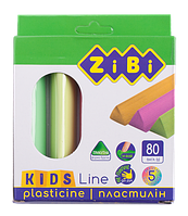 Пластилин Zibi 5 цветов неон, 80 г, KIDS Line