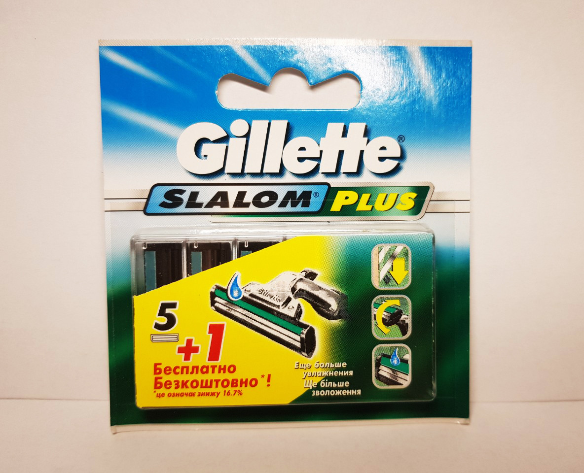 Gillette Slalom plus слалом плюс Касети 5 +1 шт., леза для бритви