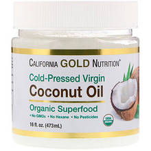 Кокосове масло органічне нерафінована California Gold Nutrition, 473мл