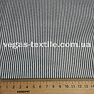 Сорочкова тканина смужка 1 см. Чорний з білим, фото 2