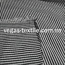 Сорочкова тканина смужка 1 см. Чорний з білим, фото 3