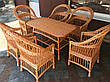 Набір плетених меблів з лози з шістьма кріслами і великим столом, довжина столу 120 см Арт.1225-6, фото 2