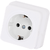 Розетка із заземленням Gunsan Misya зовнішня біла