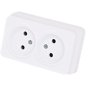 Розетка подвійна Gunsan Misya зовнішня біла