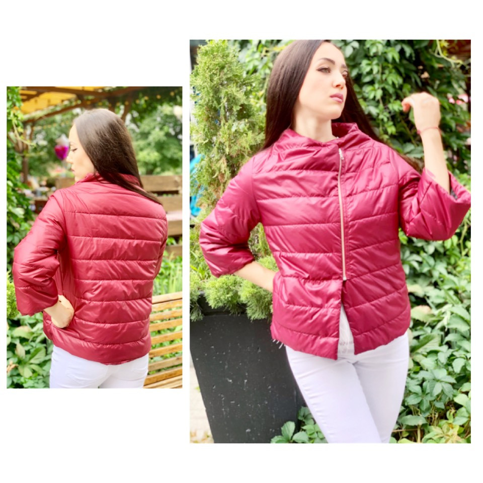 М524 Куртка жіноча весна-осінь марсала / бордова / вишневая