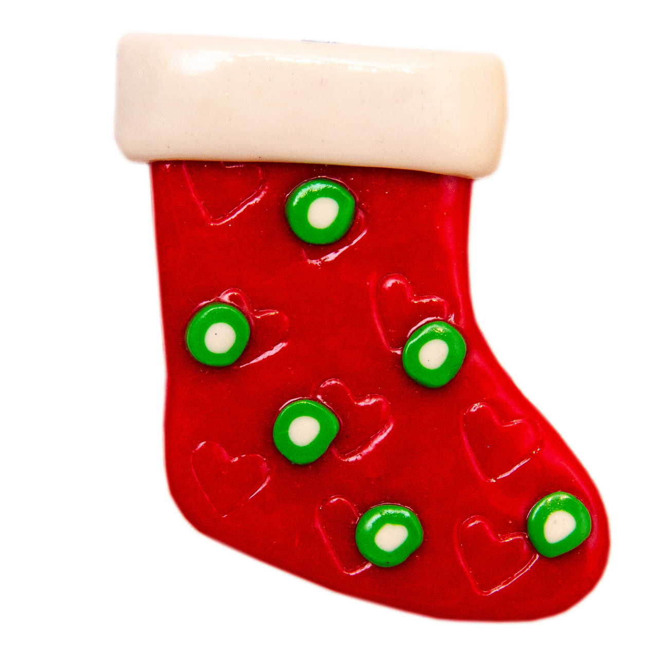 Новорічна ялинкова іграшка - фігурка Черевик, 8 см, червоний, пластик, кераміка (000371-8), фото 1