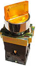 Кнопка PB2-BK2565 2-х позиційний перемикач з LED підсвічуванням жовтий Ø22mm NO + NC