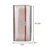 Гаманець жіночий шкіряний лаковий з тисненням під крокодила (бордовий), фото 5