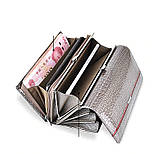 Гаманець жіночий шкіряний лаковий з тисненням під крокодила (бордовий), фото 6