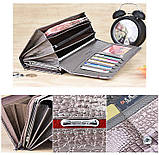 Гаманець жіночий шкіряний лаковий з тисненням під крокодила (бордовий), фото 10