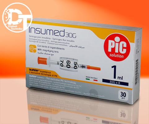 Шприци інсулінові Инсумед ( INSUMED 1 мл U-100 30G/8 мм) -30 шт.