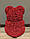 Ведмедик із троянд (матеріал фоміран) Lerosh — бордовий 40 см, білий бант, фото 3