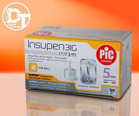 Голки для шприц-ручок Інсупен (Insupen) універсальні 5 мм.- 100 шт.