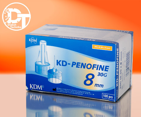 Голки для шприц - ручок КД Пінофайн (KD-PENOFINE) універсальні 8 мм. - 100 шт.