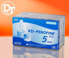 Голки для шприц - ручок КД Пінофайн (KD-PENOFINE) універсальні 5 мм. - 100 шт.