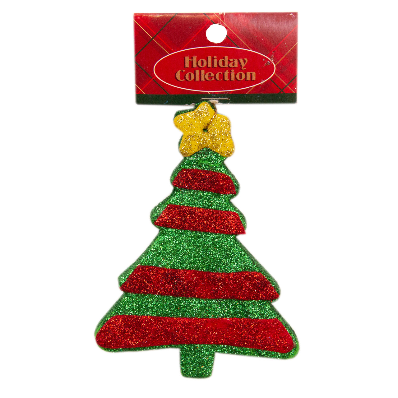 Ялинкова іграшка фігурка Ялинка, 13 см, зелений із червоним, пінопласт (000562-8), фото 1