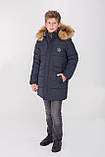 Пуховик на хлопчика синій D-54B, фото 4