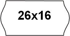 Етикет-стрічка (цінники) 26х16, фігурна біла для етикет-пістолетів