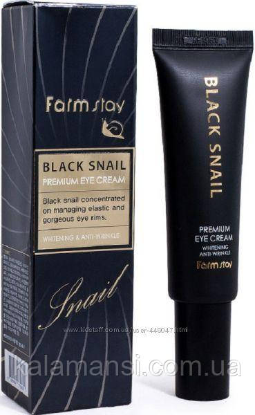 Омолаживающий крем для век с муцином черной улитки Farm Stay Black Snail Premium Eye Cream 50 мл - фото 1 - id-p1023515196