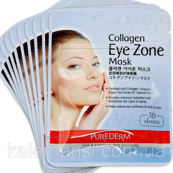 Коллагеновая маска патчи для век Purederm Collagen Eye Zone Mask - фото 2 - id-p1023515246