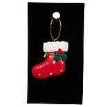 Новорічна ялинкова іграшка - фігурка Чобіт, 6 см, червоний, пластик (001040-6), фото 2