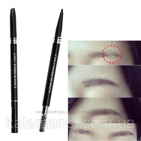 Карандаш для бровей с щеточкой Tony Moly Lovely Eyebrow Pencil (№1 - черный) - фото 3 - id-p1023516936