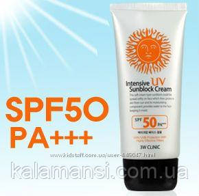 Сонцезахисний крем 3W CLINIC Intensive UV Sunblock Cream SPF50 PA+++ 70 мл