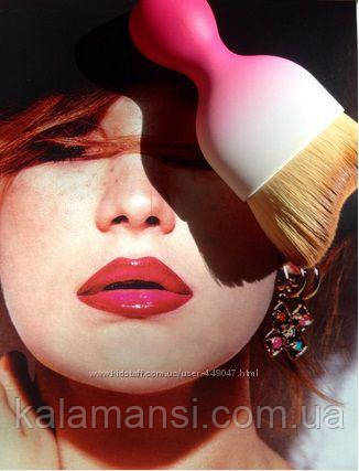 Супер Пензель для нанесення макіяжу з вигнутим ворсом Рожева, фото 1