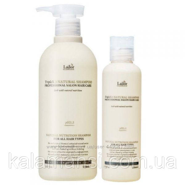Безсульфатний органическ. шампунь Lador Triplex Natural Shampoo 530мл