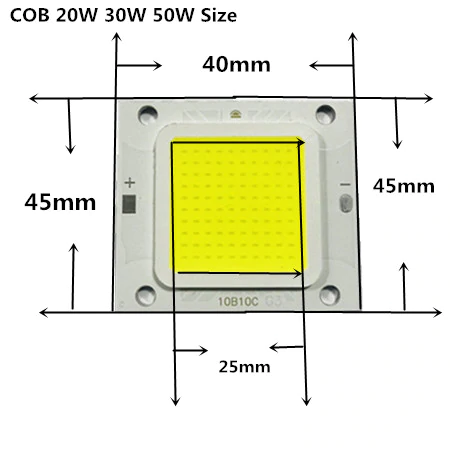 №124 Світлодіод 30 ват 6000К матриця 30w для прожектора 30w 30-36v (товстий алюминь), фото 1