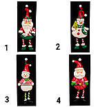 Новорічна ялинкова іграшка - фігурка Сніговик в смужку, 13 см, різнокольоровий, полірезин (001583-3), фото 3