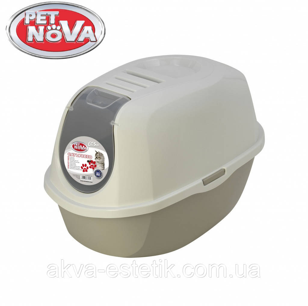 Pet Nova Закритий туалет CatLifeEco 54 см сірий