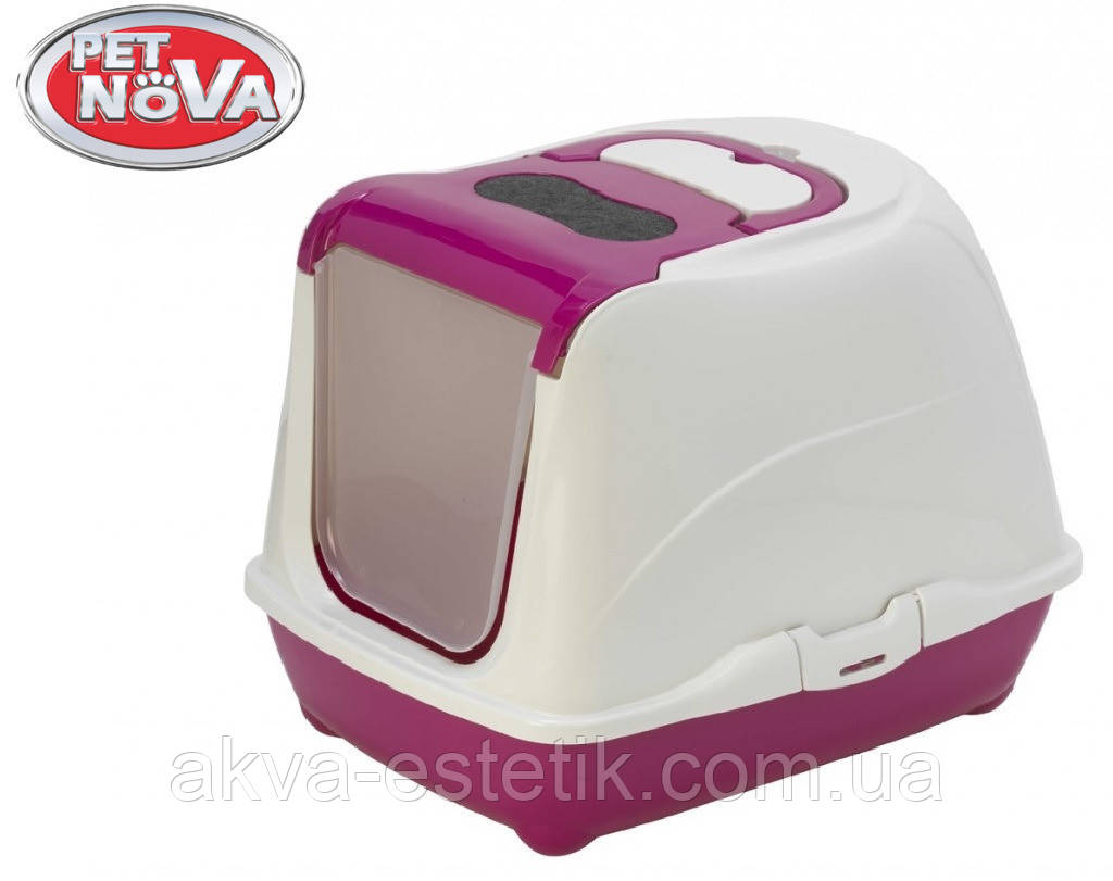 Pet Nova Закритий туалет CatLifePlus 50 см рожевий