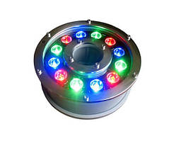 ЛЕД світильник підводний для фонтану професійний Ecolend 12W RGB IP68
