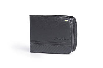 Чоловіче портмоне Wallet 3 Card and Coins Folio by Pininfarina, колір чорний із карбоном