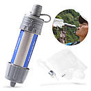 Фільтр портативний для води туристичний похідний Water Filter Straw блакитний, фото 5