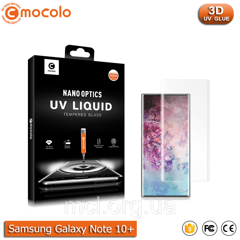 Захисне скло Mocolo Samsung Galaxy Note 10+ Nano Optics UV Liquid Tempered Glass 3D (Clear), фото 1