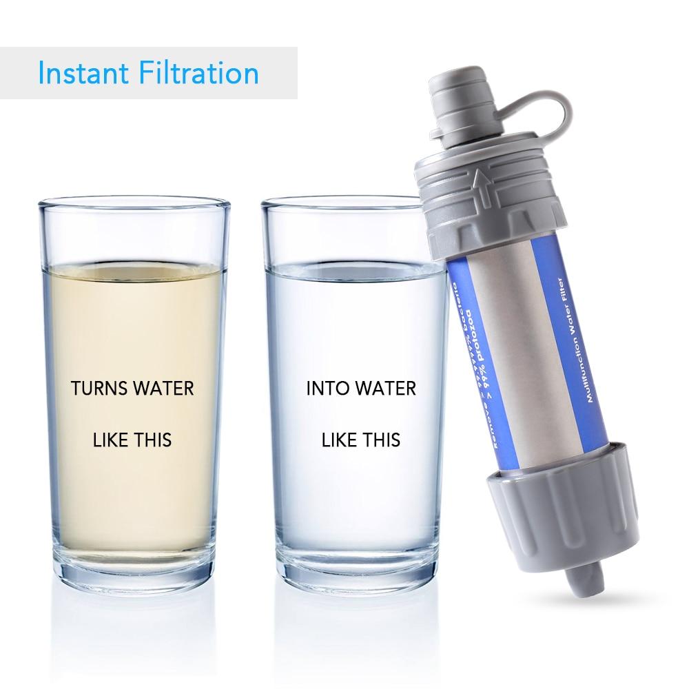Фільтр портативний для води туристичний похідний Water Filter Straw блакитний