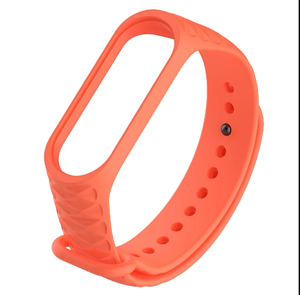 Ремінець для Mi Band 3 Рифлений Orange + Плівка, фото 2