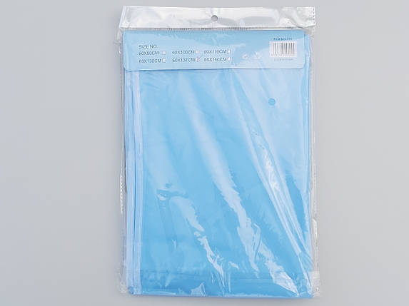 Чохол для зберігання одягу плащівка блакитного кольору. Розмір 60х137 см, фото 2