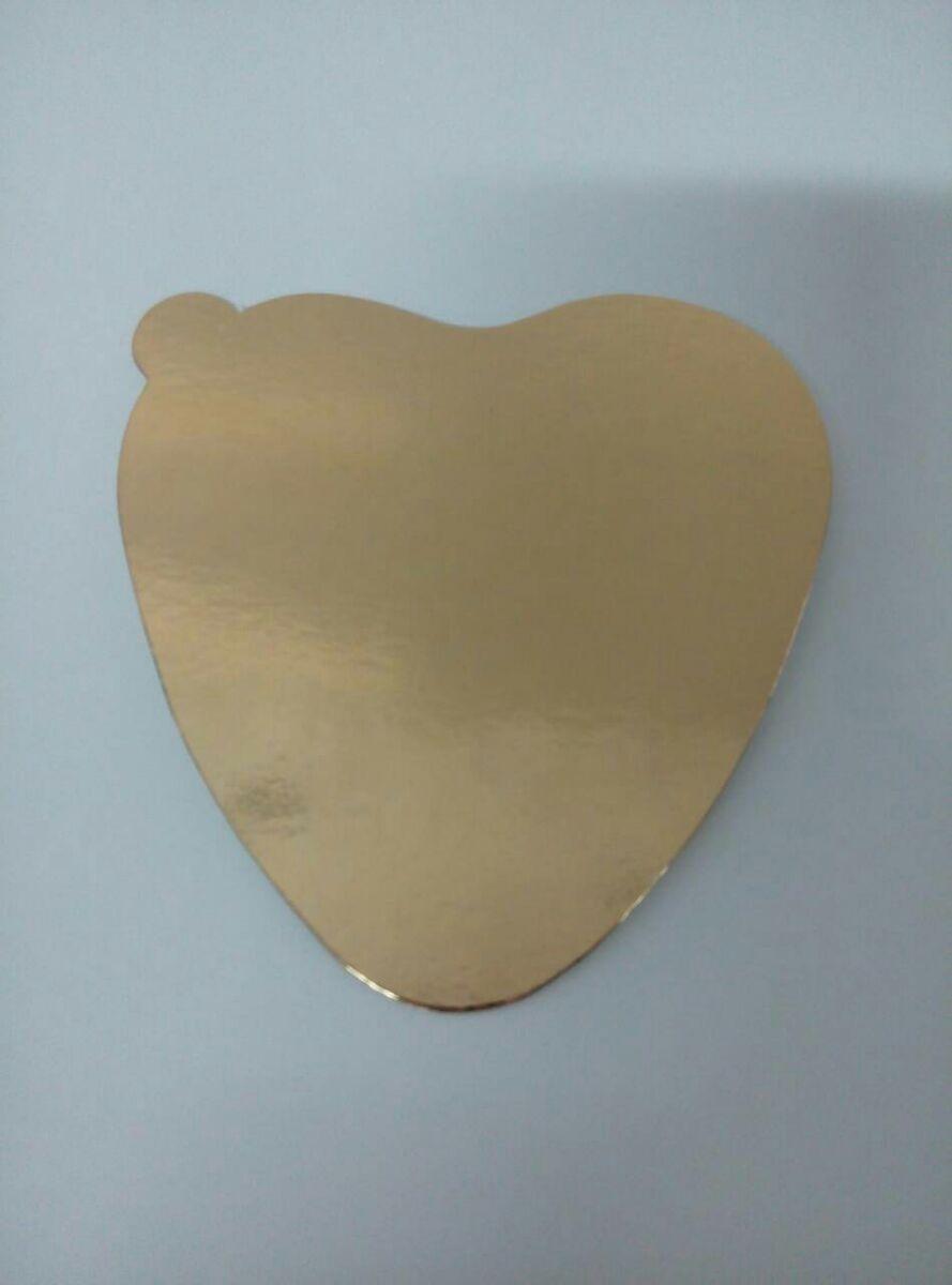 Підкладка "Серце" золото для капкейків, мусу, тістечка, цукерок, 90*100 мм, фото 1