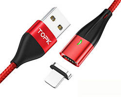 Магнітний кабель синхронізації Topk iPhone 1m 2.1 A червоний (TK61i-VER2-RD)