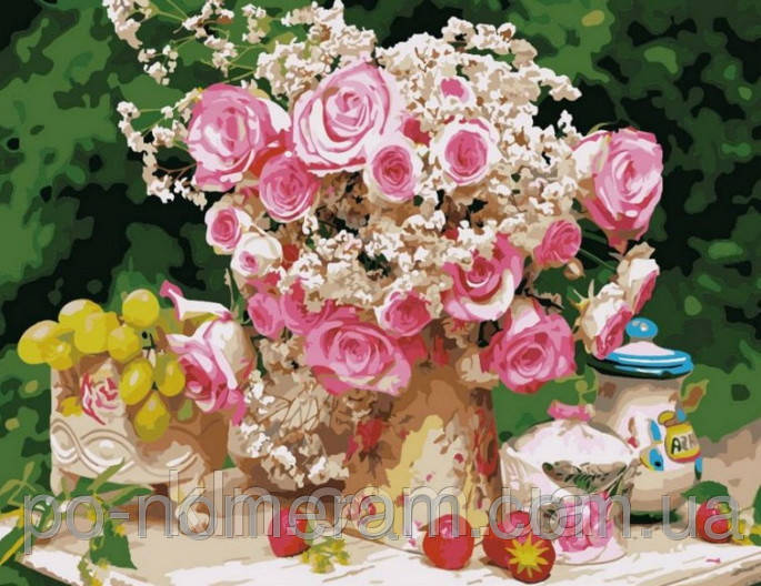 Картина за номерами Menglei Чайні троянди MMC008 50 х 65 см, фото 1