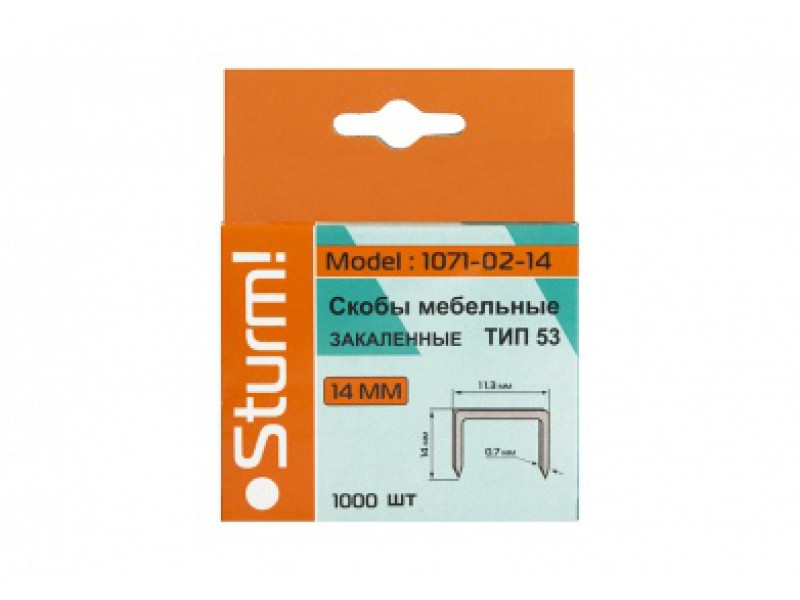 Купить Скобы для степлера 14мм, тип 53 Sturm 1071-02-14, цена 30 ...