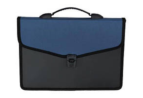 Портфель А4 на застібці А4, 3 відділення BUROMAX, синій